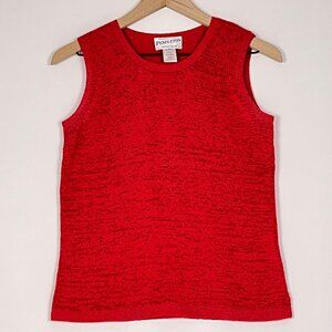 Pendleton Red Textured Knit Sleeveless Shell Size S